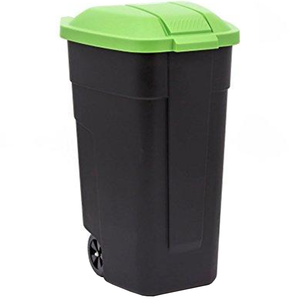 Картинка товара Контейнер для мусора «Curver» Refuse Bin, 214125, черный/зеленый, 110 л