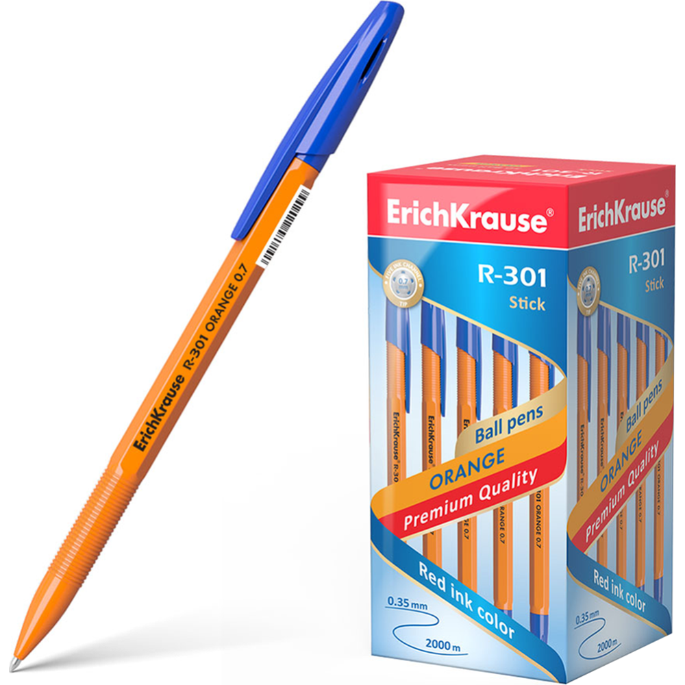 Ручка шариковая «Erich Krause» R-301 Orange Stick, 43194, Синий #0