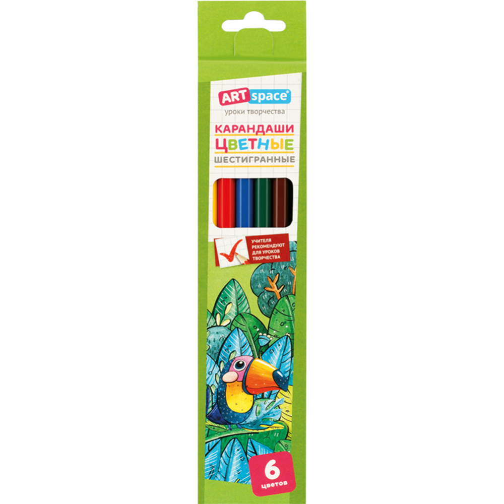Набор цветных карандашей «ArtSpase» Милые зверушки, CP_41019, 6 цветов