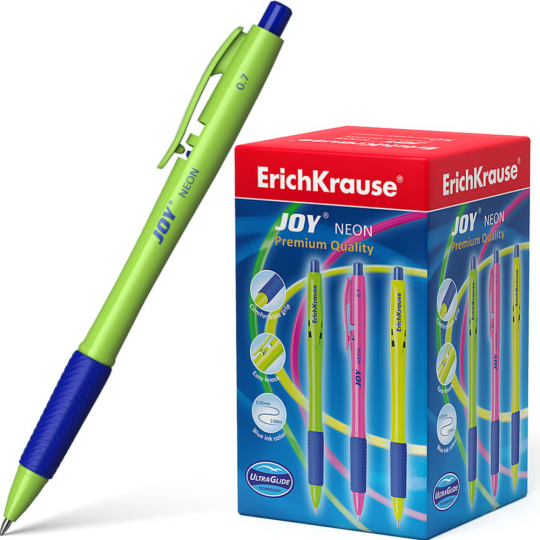 Ручка шариковая «Erich Krause» JOY Neon, Ultra Glide, 46524, синий