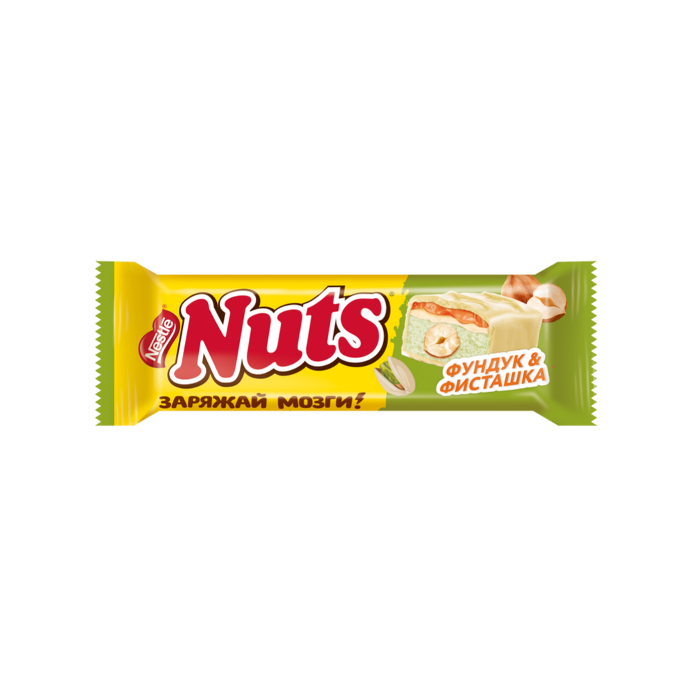 Шоколадный батончик «Nuts» с фундуком и тертой фисташкой, 47 г #1