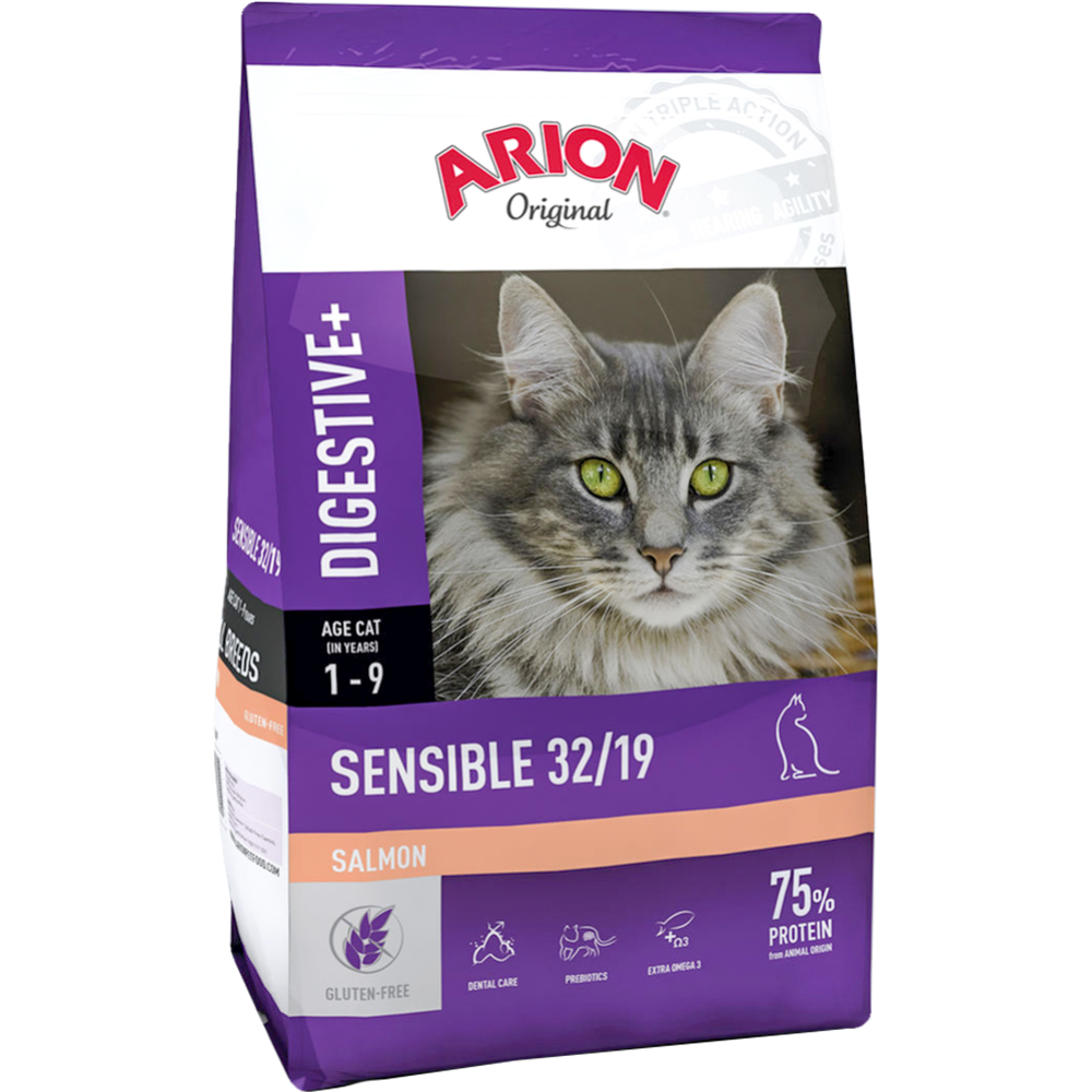 Картинка товара Корм для кошек «Arion» Original Sensible, лосось, 7.5 кг