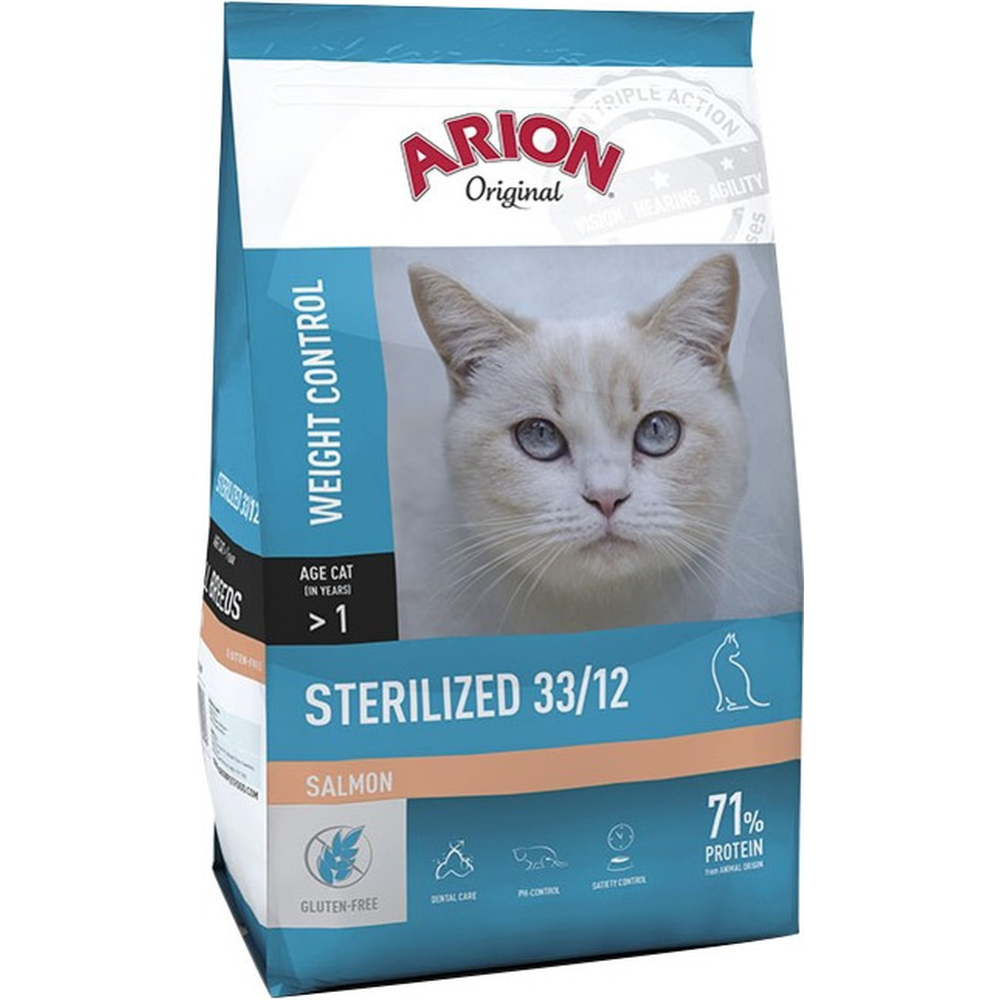 Картинка товара Корм для кошек «Arion» Original Sterilized, лосось, 7.5 кг