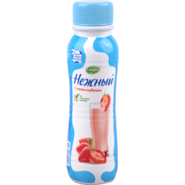 Йогуртный напиток «Нежный» с соком клубники, 0.1%, 285 г