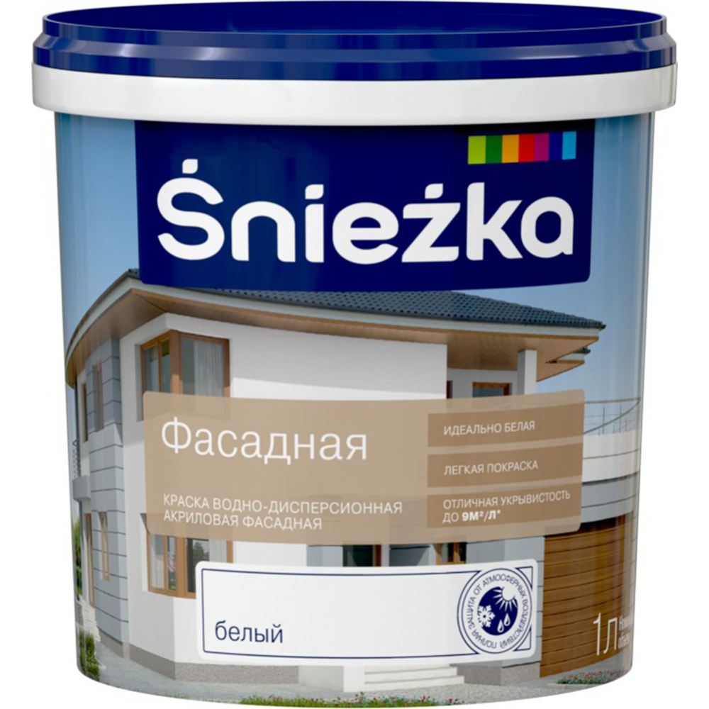Краска фасадная «Sniezka» Extra Fasadowa, белый, 1 л