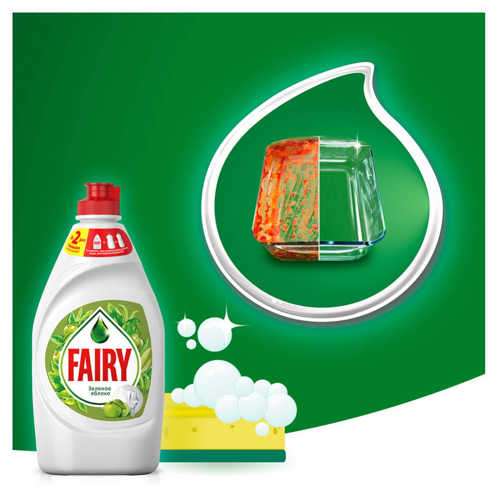 Средство для мытья посуды «Fairy» базовый зеленое яблоко, 450 мл #2