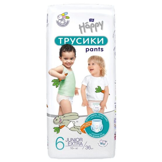 Bella Baby Happy Junior Extra Подгузники-трусики гигиенические для детей универсальные, 36 шт