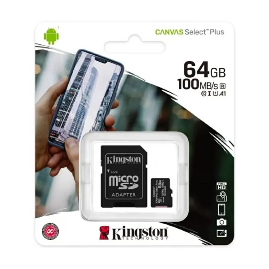 Карта памяти Kingston Canvas Select Plus microSDXC 64Gb (SDCS2/64GB)