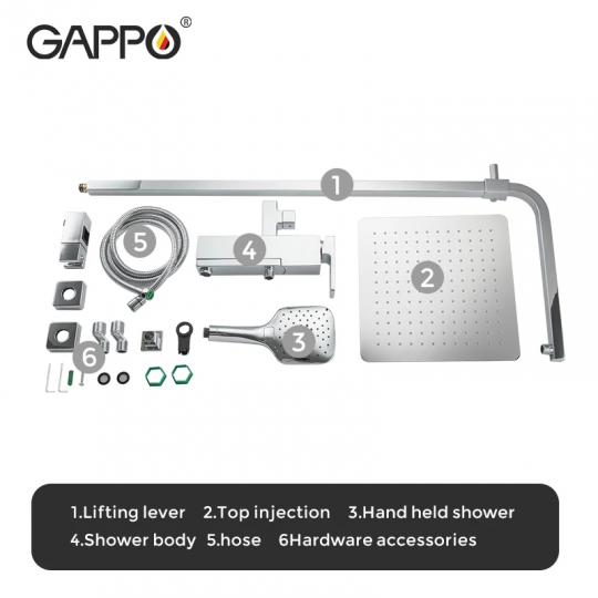 Душевая система Gappo G2418-1, Хром