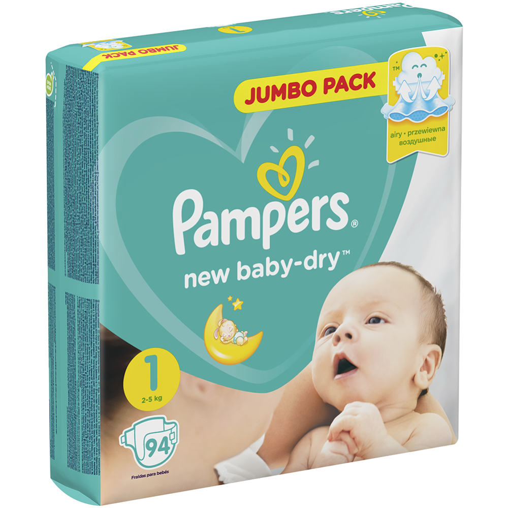 Подгузники детские «Pampers» New Baby-Dry, размер 1, 2-5 кг, 94 шт