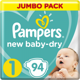 Под­гуз­ни­ки «Pampers» New Baby-Dry 2–5 кг, размер 1, 94 шт