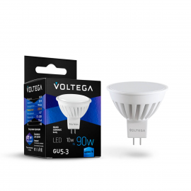 Лампа светодиодная керамическая Voltega GU5.3 10W 4000K матовая VG1-S1GU5.3cold10W-C 7075