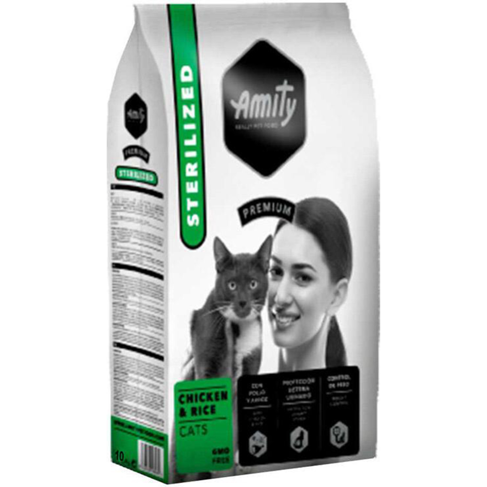 Корм для кошек «Amity» Premium Sterilized Cats, для стерилизованных кошек, с курицей и рисом, 1.5 кг