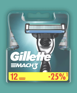 Набор сменных кассет Gillette Mach3 (12шт)