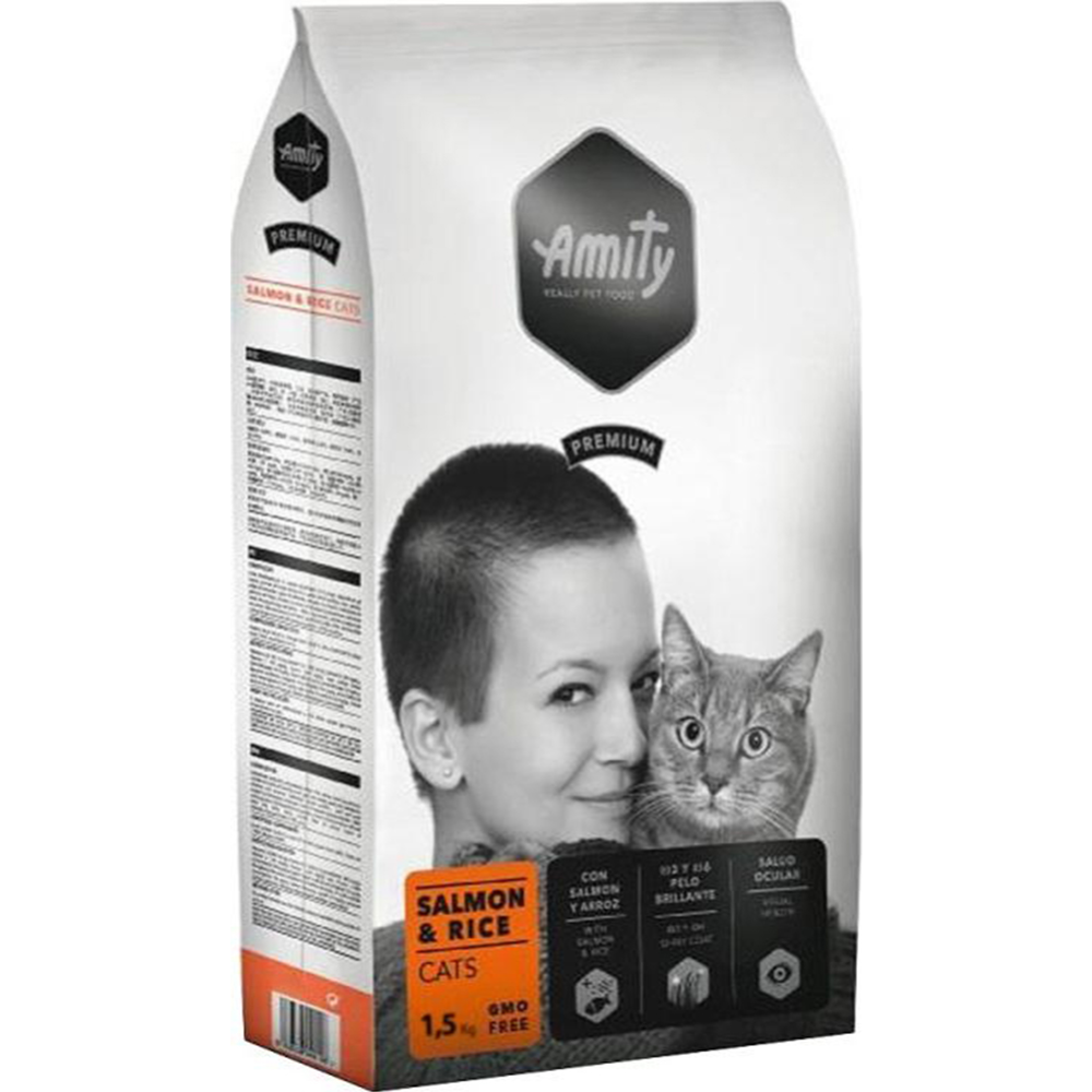Корм для кошек «Amity» Premium Cats, с лососем и рисом, 1.5 кг