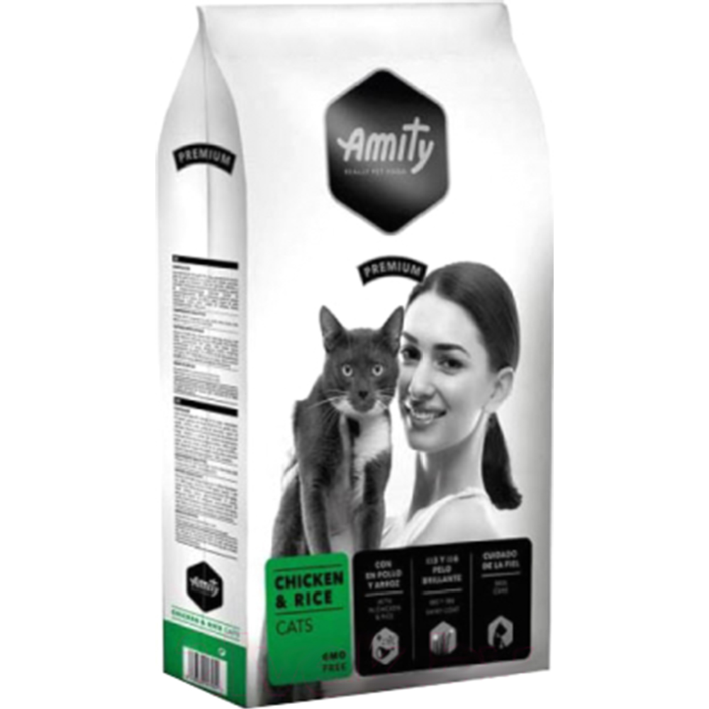 Корм для кошек «Amity» Premium Cats, с курицей и рисом, 1.5 кг