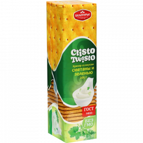 Крекер «Кри­сто-Тви­сто» со вкусом сме­та­ны и зе­ле­нью, 205 г