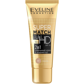 Тональный крем Eveline «Super Match Full HD», SPF 10, 61 Nude, 30 мл