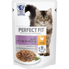 Корм для котят «Perfect Fit» курица в соусе, 75 г