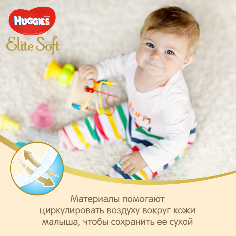 Подгузники детские «Huggies» Elite Soft, размер 3, 5-9 кг, 21 шт