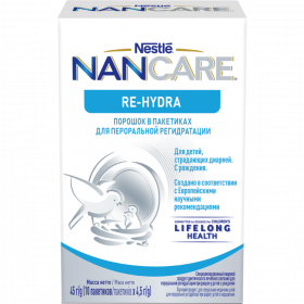 По­ро­шок «Nancare Re-Hydra» для пе­ро­раль­ной ре­гид­ра­та­ции, с рож­де­ния, 45 г