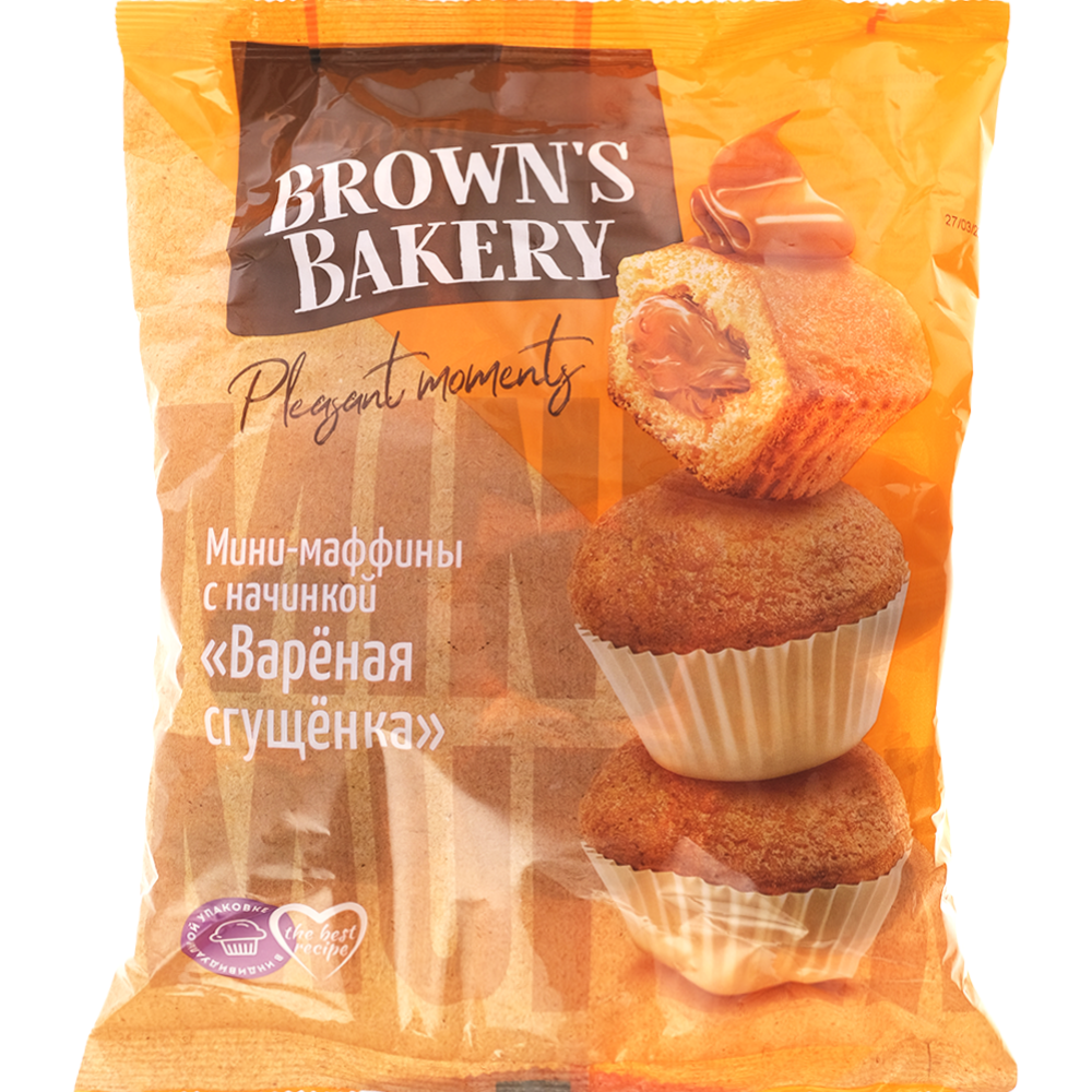 Мини-маффины «Brown's Bakery» с вареной сгущенкой, 465 г 