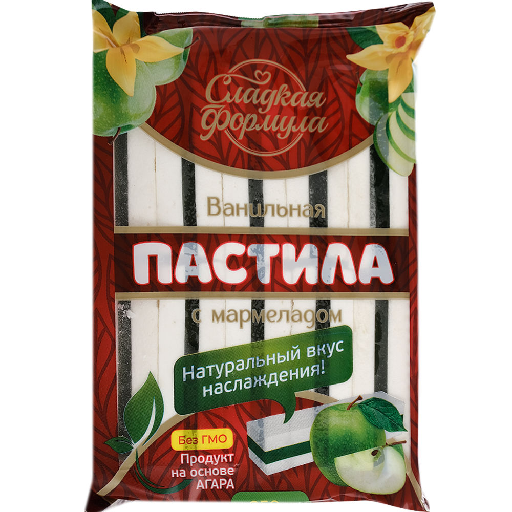 Па­сти­ла «Крас­ный Мо­зы­ря­нин» ва­ниль­ная, с мар­ме­ла­дом, вкус яблока, 250 г