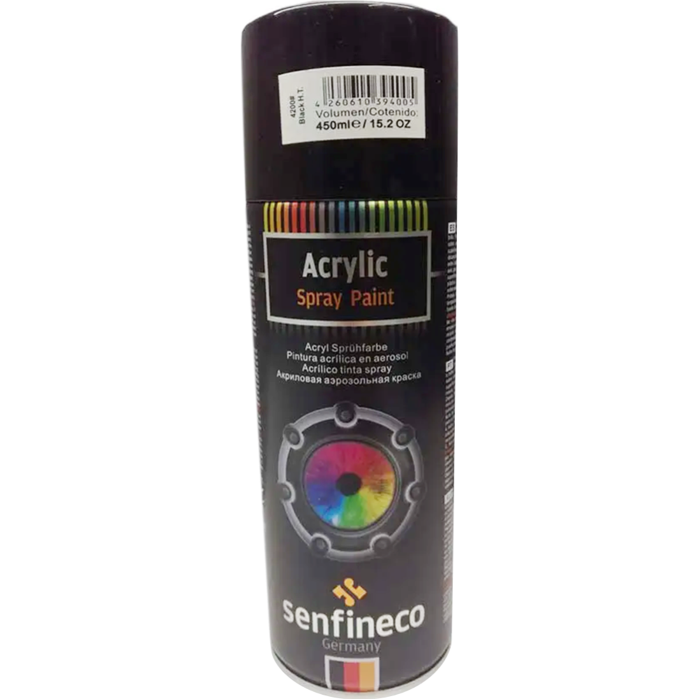 Картинка товара Краска автомобильная «Senfineco» Paint Acrylic Black, 4200, 400 мл