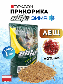 Прикормка DRAGON ELITE зимняя ЛЕЩ мотыль желтая 1 кг