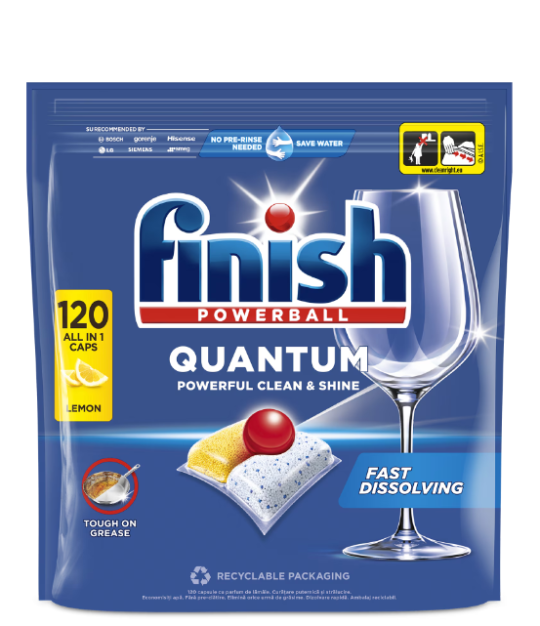 Капсулы для посудомоечных машин Finish Quantum All in Onel 120 шт. Lemon