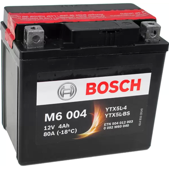 Мотоаккумулятор «Bosch» YTX5L-4 YTX5L-BS, 4Ah, 0092M60040