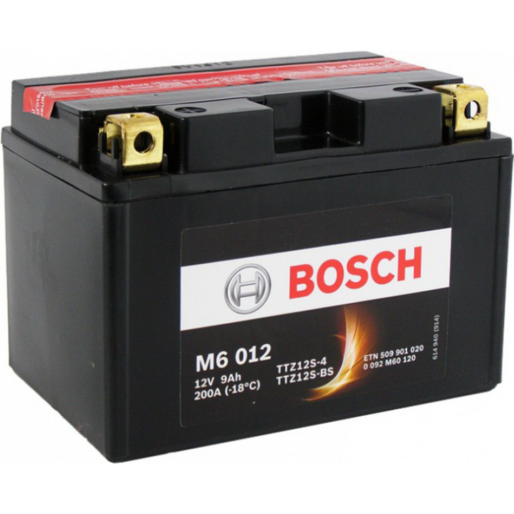 Мотоаккумулятор «Bosch» YTZ12S-4 YTZ12S-BS, 0092M60120, 9Ah