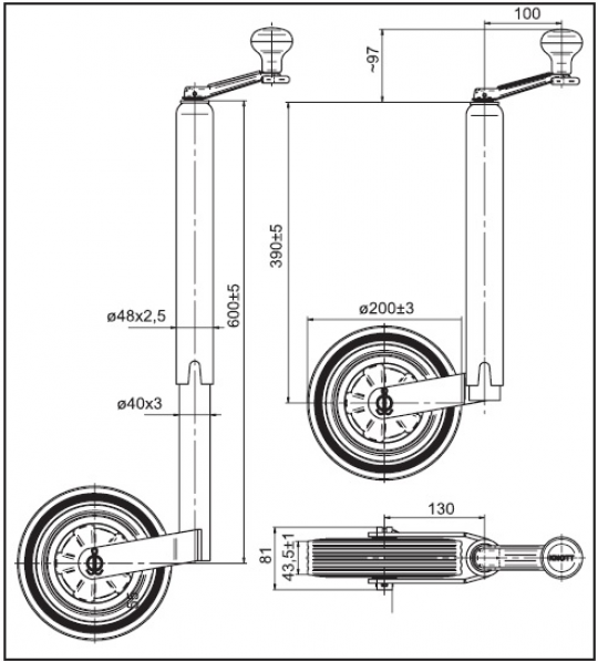 Опорное колесо TK 48-200/50 AC