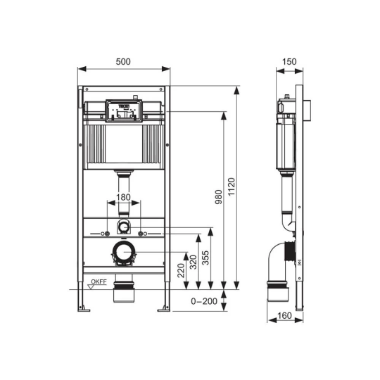 Инсталляция TECEbasekit 9400413 с белой кнопкой