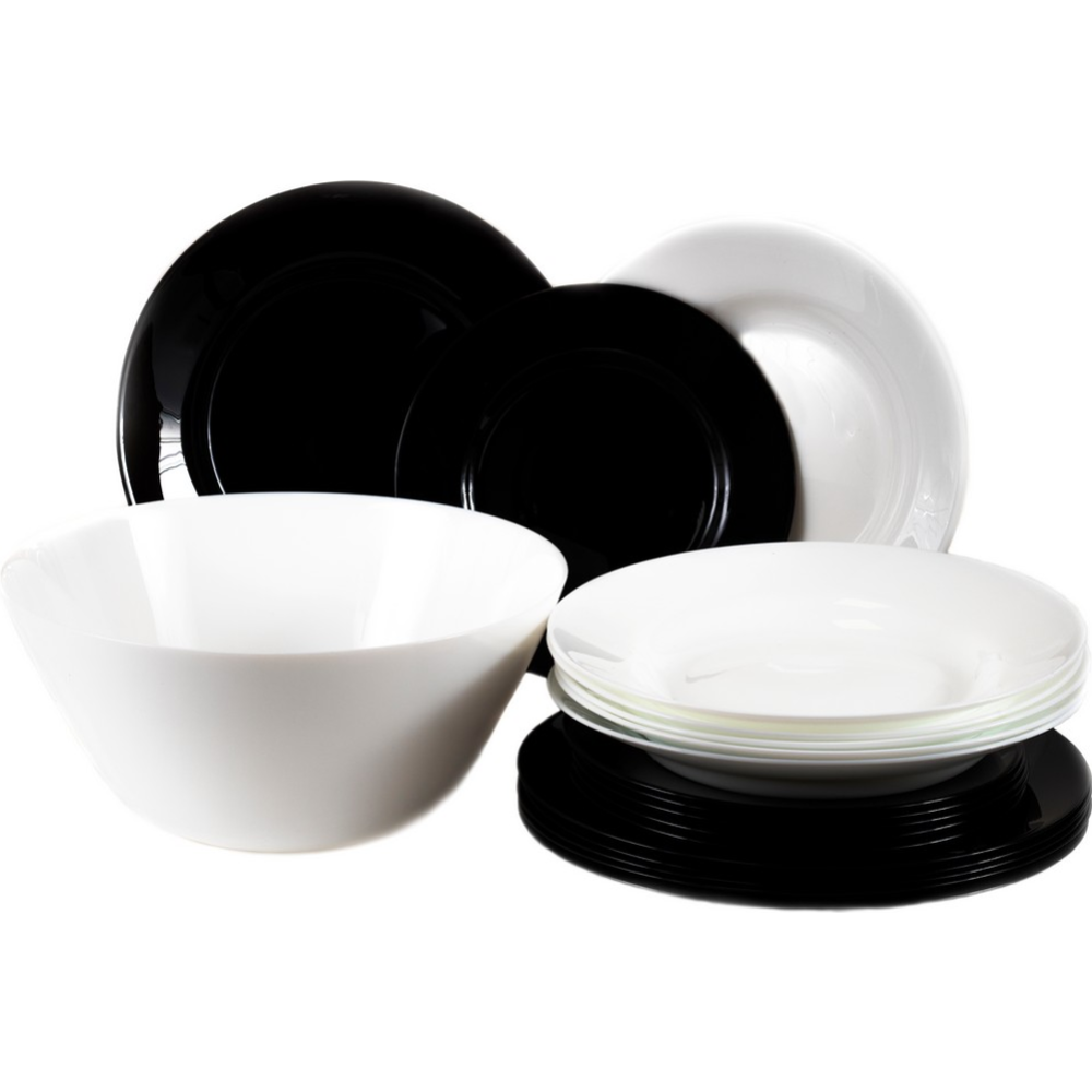 Набор посуды «Luminarc» Plumi black&white, V0347, 19 предметов