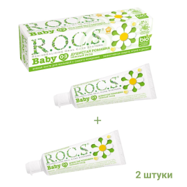 Зубная паста R.O.C.S. Baby от 0 до 3 лет нежный уход с душистой ромашкой 45г* 2штуки