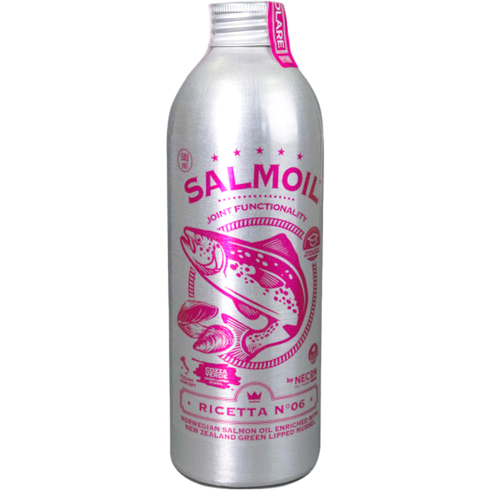 Добавка для животных «Necon» Salmoil Ricetta 6, лососевое масло, для поддержания здоровья суставов, 250 мл