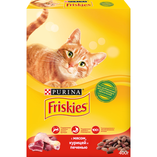 Корм для кошек «Friskies» с мясом, курицей и печенью, 400 г