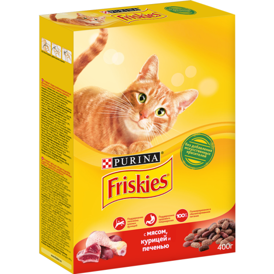 Корм для кошек «Friskies» с мясом, курицей и печенью, 400 г