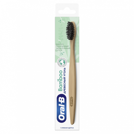 Зубная щетка мануальная / механическая Oral-B Bamboo / Бамбук Древесный уголь Soft / Мягкая 6 шт.