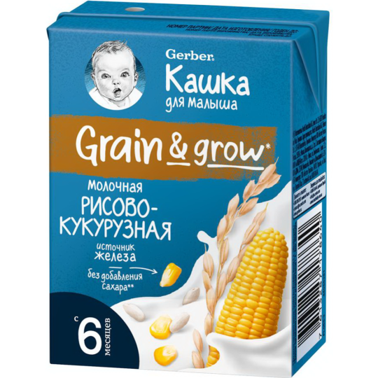 Каша молочная «Gerber» рисово-кукурузная, 200 г