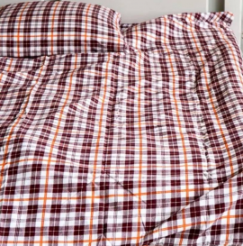 Комплект постельного белья  1,5 спальный 100% хлопка (коричневая клетка)