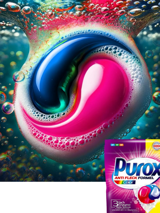 Капсулы для стирки цветного и темного Purox Color 40капсул