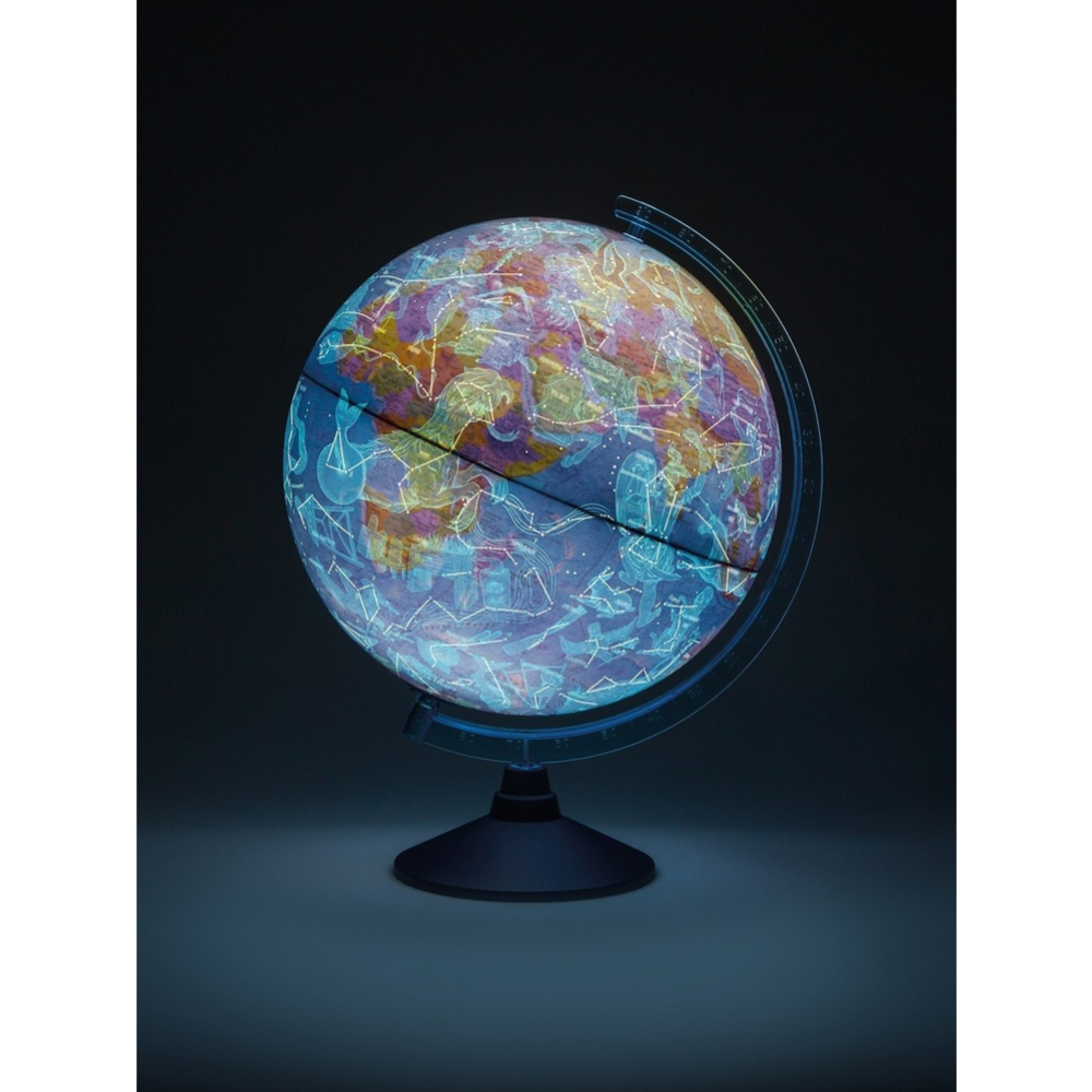 Глобус «Globen» День и ночь, с двойной картой - политической и звездного неба, 12500308, 25 см