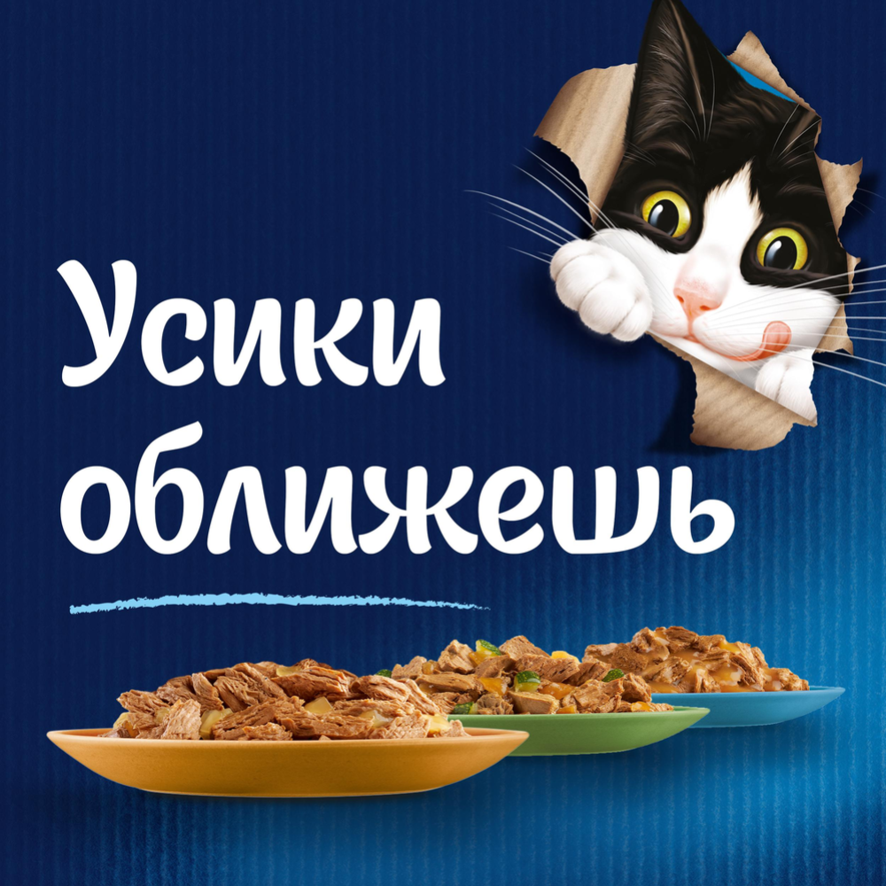 Корм для кошек «Felix Sensations» с уткой в желе со шпинатом, 75 г