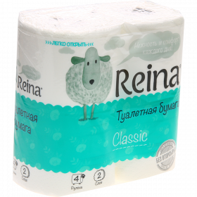 Туа­лет­ная бумага «Reina» ру­лон­ная, 4 шт