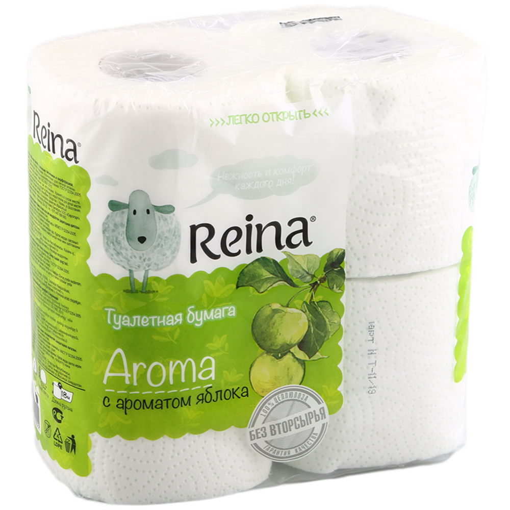 Туалетная бумага «Reina» Aroma, яблоко, 4 рулона #0
