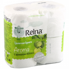 Туа­лет­ная бумага «Reina» Aroma, яблоко, 4 рулона