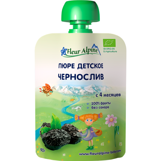 Пюре фруктовое «Fleur Alpine» чернослив, 90 г