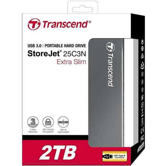 Внешний жесткий диск «Transcend» TS2TSJ25C3N